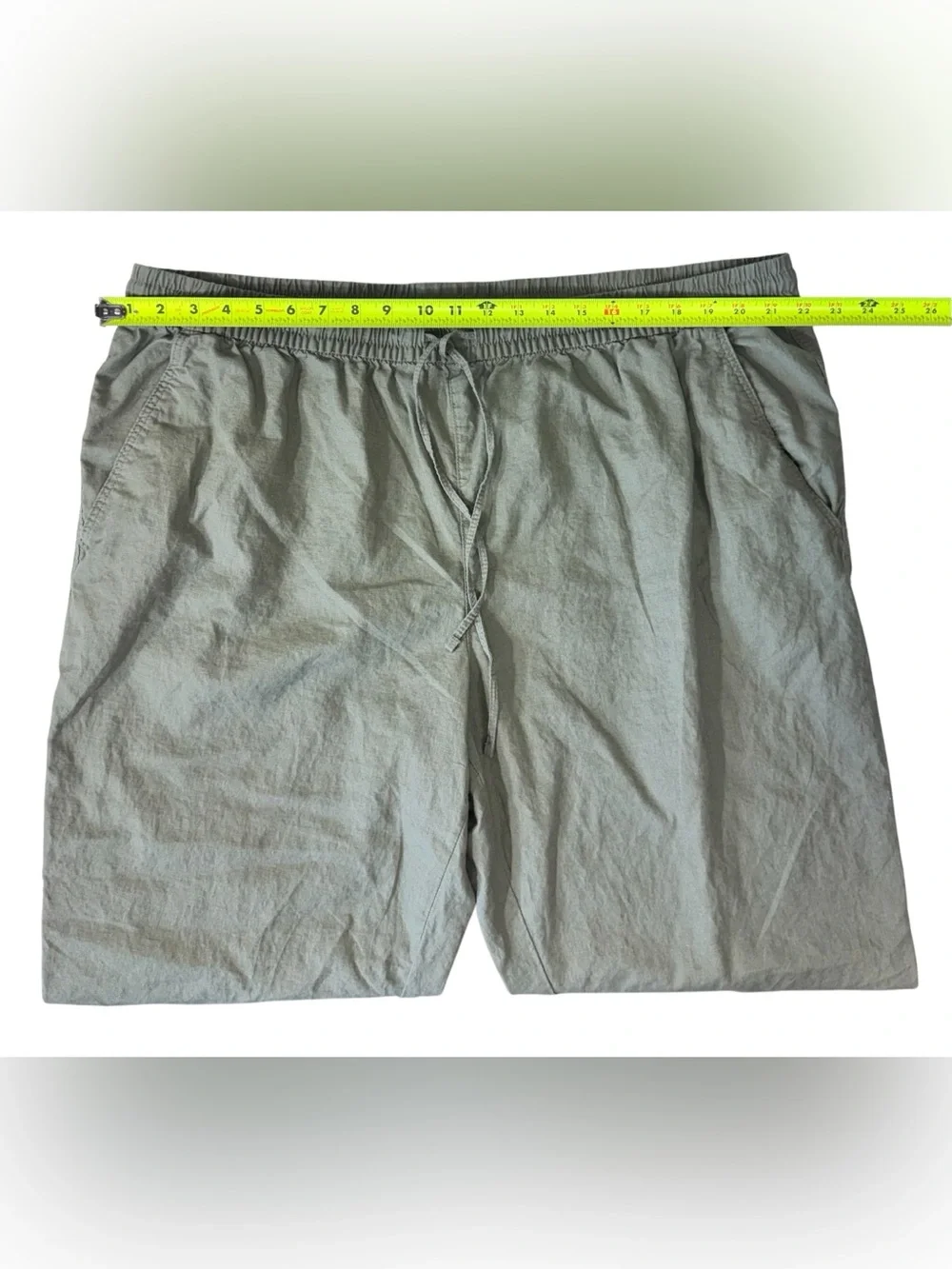 H&M Linen Blend Drawstring Pull On Jogger Pants Sage Green | Women’s XXL